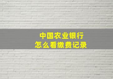 中国农业银行怎么看缴费记录