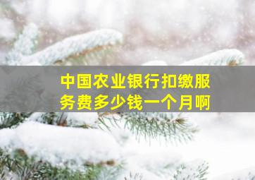 中国农业银行扣缴服务费多少钱一个月啊