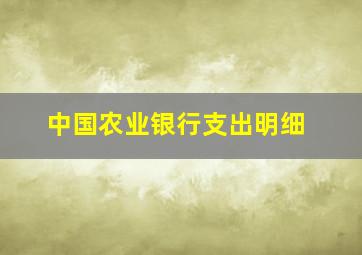 中国农业银行支出明细