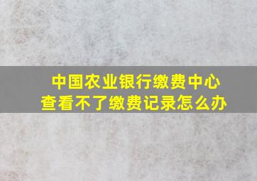 中国农业银行缴费中心查看不了缴费记录怎么办