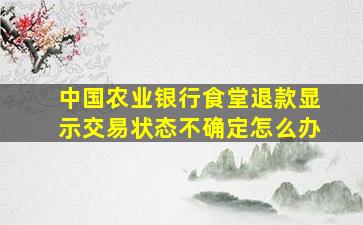 中国农业银行食堂退款显示交易状态不确定怎么办