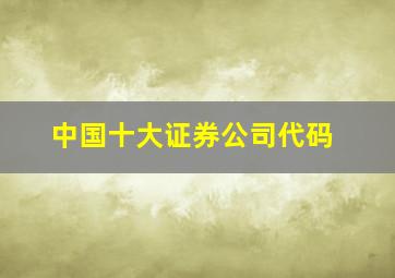 中国十大证券公司代码