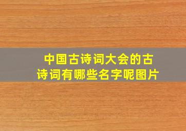 中国古诗词大会的古诗词有哪些名字呢图片