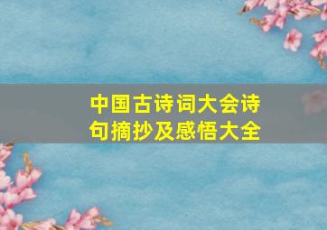 中国古诗词大会诗句摘抄及感悟大全