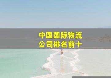 中国国际物流公司排名前十