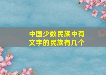 中国少数民族中有文字的民族有几个