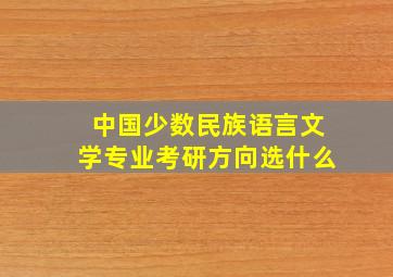 中国少数民族语言文学专业考研方向选什么