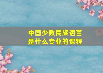 中国少数民族语言是什么专业的课程