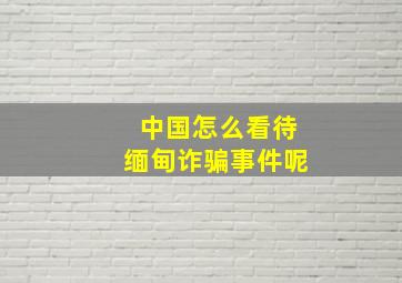 中国怎么看待缅甸诈骗事件呢