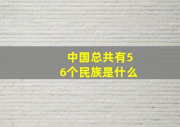 中国总共有56个民族是什么