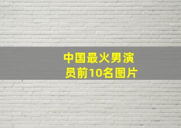 中国最火男演员前10名图片