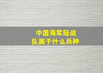 中国海军陆战队属于什么兵种