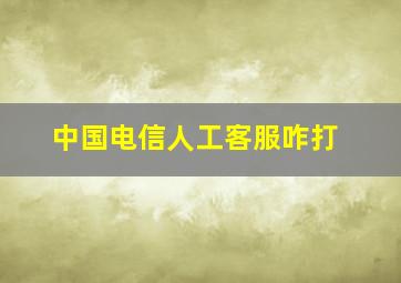 中国电信人工客服咋打