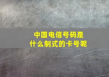 中国电信号码是什么制式的卡号呢