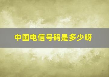 中国电信号码是多少呀