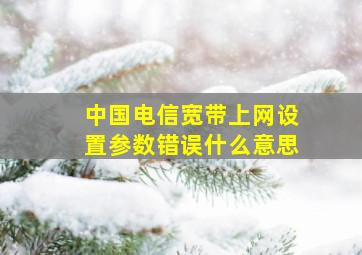 中国电信宽带上网设置参数错误什么意思