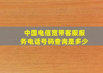 中国电信宽带客服服务电话号码查询是多少