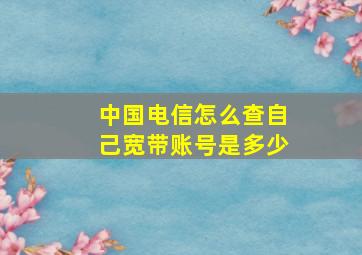 中国电信怎么查自己宽带账号是多少