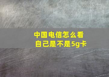 中国电信怎么看自己是不是5g卡