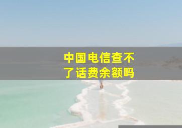 中国电信查不了话费余额吗