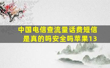 中国电信查流量话费短信是真的吗安全吗苹果13