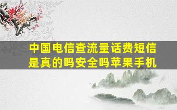 中国电信查流量话费短信是真的吗安全吗苹果手机