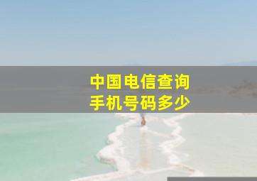 中国电信查询手机号码多少