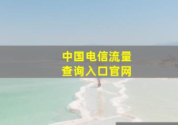 中国电信流量查询入口官网