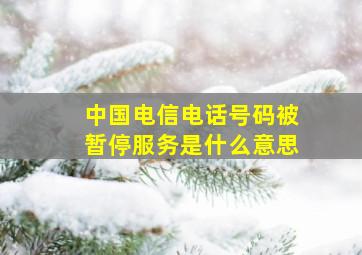 中国电信电话号码被暂停服务是什么意思