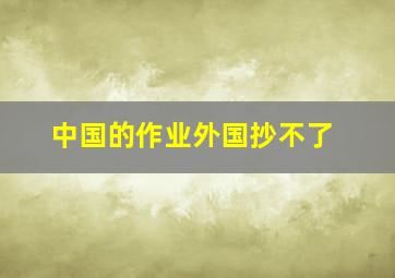 中国的作业外国抄不了