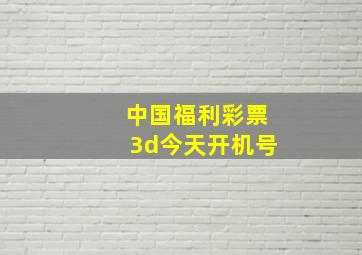 中国福利彩票3d今天开机号