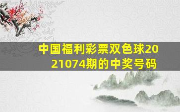 中国福利彩票双色球2021074期的中奖号码