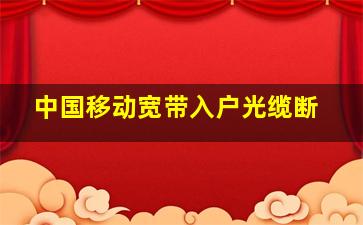 中国移动宽带入户光缆断