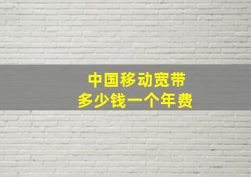 中国移动宽带多少钱一个年费