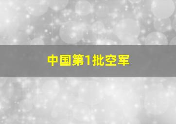 中国第1批空军