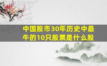 中国股市30年历史中最牛的10只股票是什么股