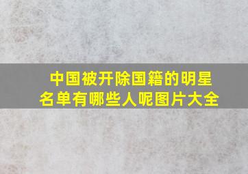 中国被开除国籍的明星名单有哪些人呢图片大全