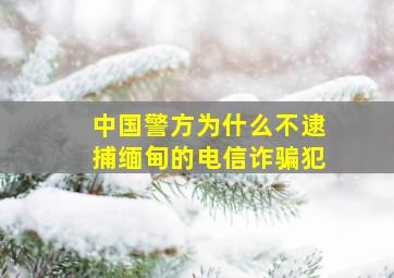 中国警方为什么不逮捕缅甸的电信诈骗犯