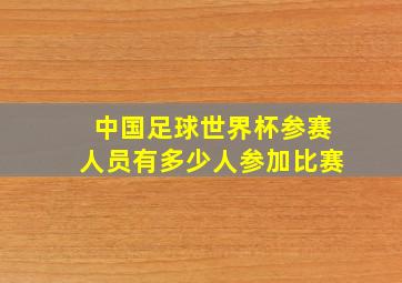 中国足球世界杯参赛人员有多少人参加比赛