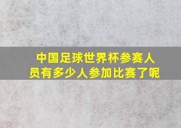 中国足球世界杯参赛人员有多少人参加比赛了呢