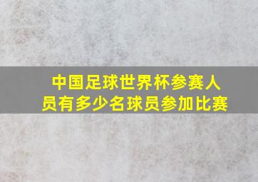 中国足球世界杯参赛人员有多少名球员参加比赛