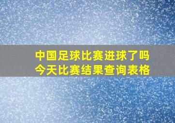 中国足球比赛进球了吗今天比赛结果查询表格