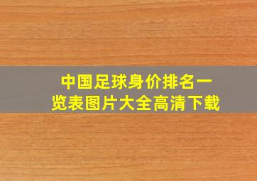 中国足球身价排名一览表图片大全高清下载