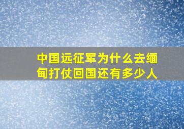 中国远征军为什么去缅甸打仗回国还有多少人