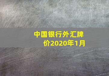 中国银行外汇牌价2020年1月