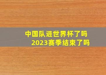 中国队进世界杯了吗2023赛季结束了吗