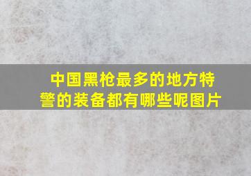 中国黑枪最多的地方特警的装备都有哪些呢图片