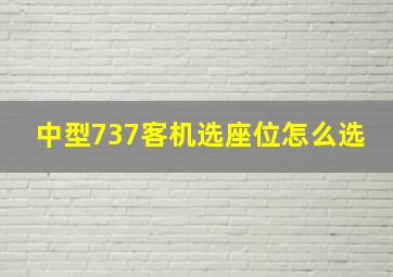 中型737客机选座位怎么选