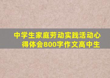 中学生家庭劳动实践活动心得体会800字作文高中生