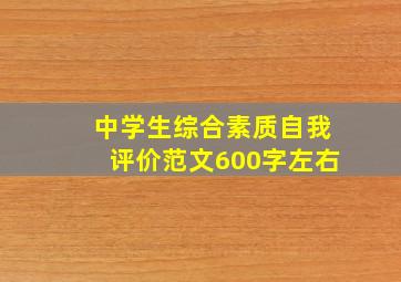 中学生综合素质自我评价范文600字左右